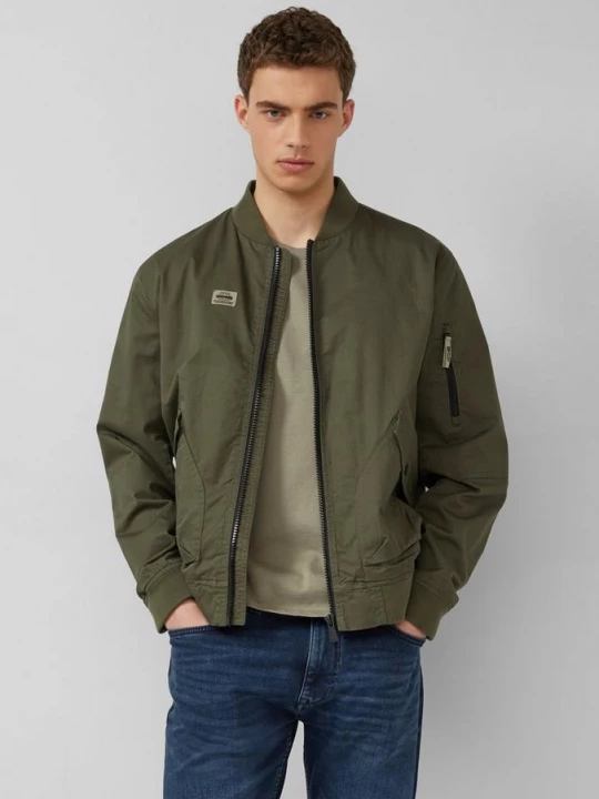 Foto van product Sportief twill blouson jack met geribde manchetten s.Oliver olijfgroen