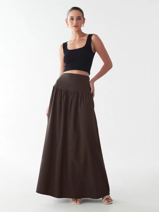 Foto van product St MRLO Rok 'Gracie' chocoladebruin