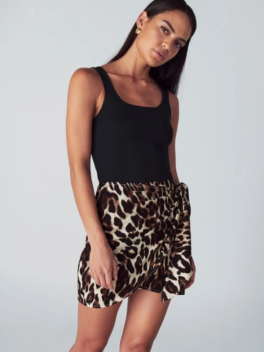Foto van product St MRLO Rok 'River' crème / bruin / zwart