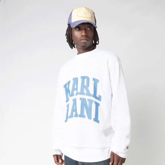 Foto van product Stencil Mesh Boxy Longsleeve Karl Kani wit