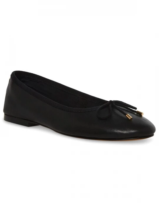 Foto van product STEVE MADDEN Mocassins 'Bellami Black Leather Sheep Nappa Loafer Shoes' zwart