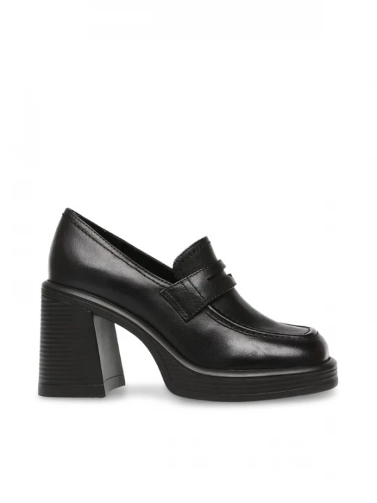 Foto van product STEVE MADDEN Mocassins 'Womens Far-Out Black Leat Loafer Shoes' zwart