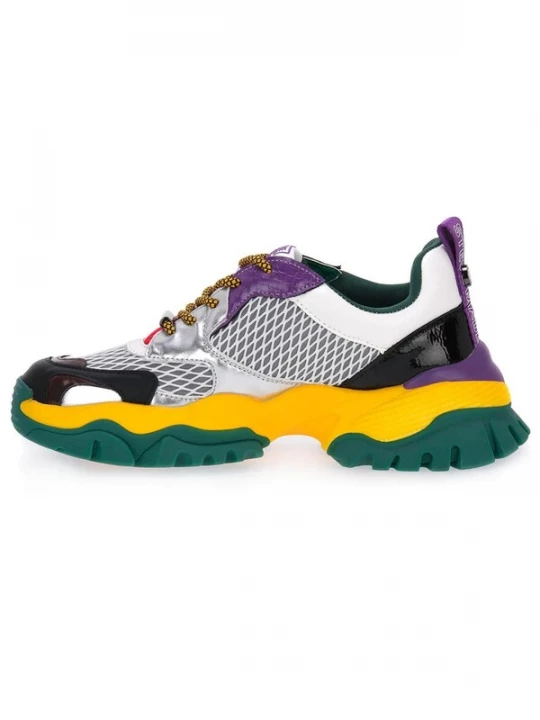 Foto van product STEVE MADDEN Sportieve veterschoen 'Womens Trilling Sil / Grn Lace-Up Low-Profile Shoes' gemengde kleuren