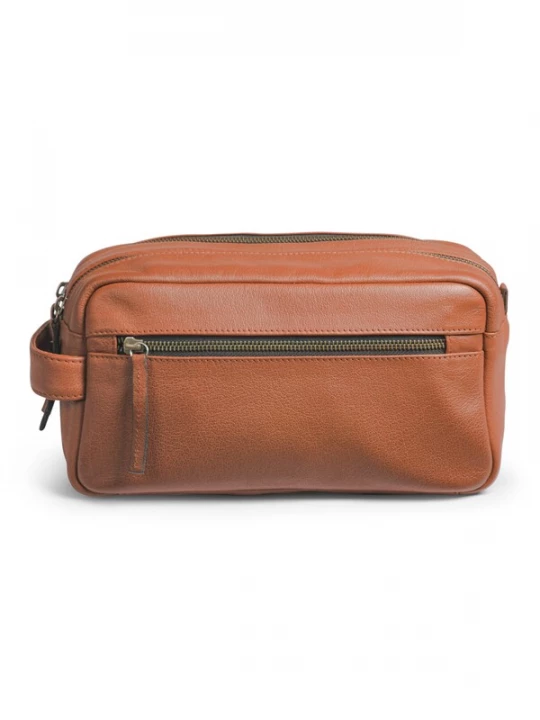 Foto van product still Nordic Toilettas 'Clean Toiletry 2 Room' cognac