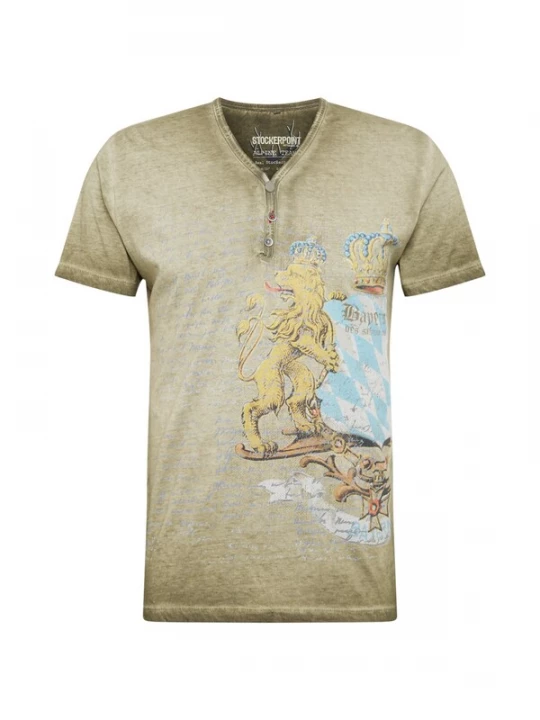 Foto van product STOCKERPOINT Shirt 'Bene' donkerbeige / turquoise / geel