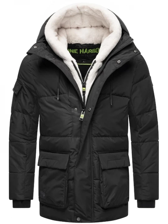 Foto van product STONE HARBOUR Winterjas 'Lauroo' ecru / zwart