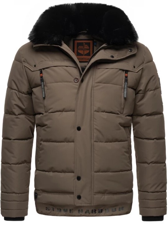 Foto van product STONE HARBOUR Winterjas 'Witaas' mokka / zwart