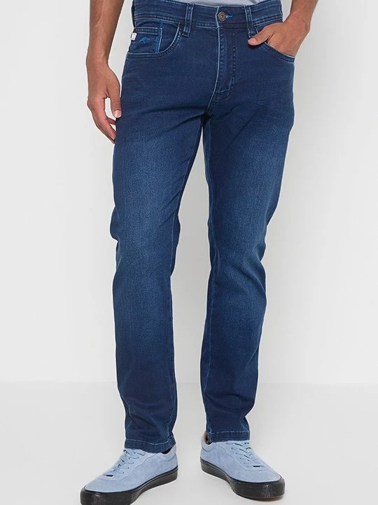 Foto van product Straight leg jeans INDICODE blauw gemêleerd