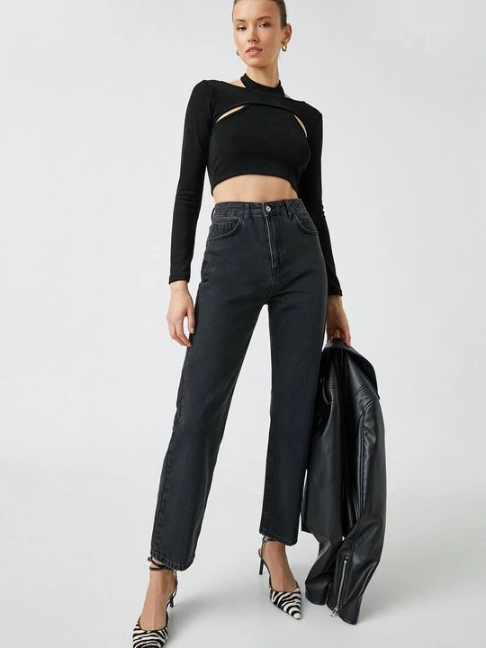 Foto van product Straight leg jeans KOTON zwart