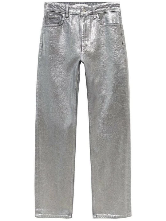 Foto van product Straight leg jeans Mango zilverkleurig