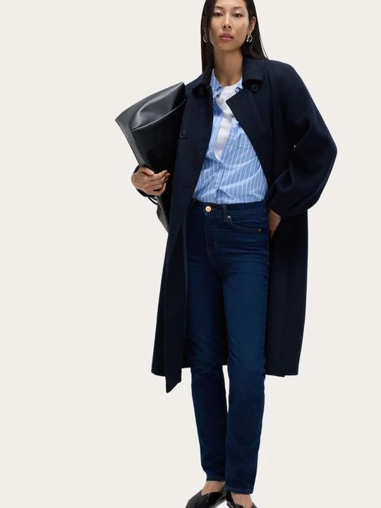 Foto van product Straight leg jeans Marks & Spencer donkerblauw denim