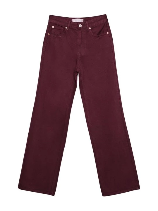 Foto van product Straight leg jeans Stradivarius bordeauxrood