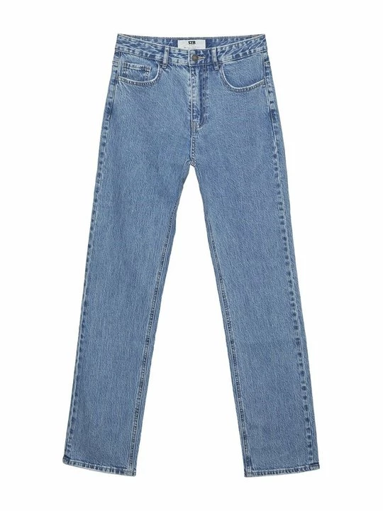Foto van product Straight leg jeans Stradivarius donkerblauw denim