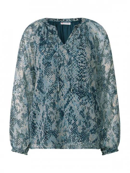 Foto van product STREET ONE Blouse taupe / cyaan blauw / lichtblauw