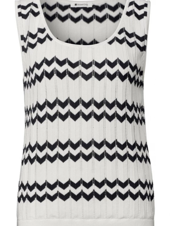 Foto van product STREET ONE Gebreide top zwart / wit