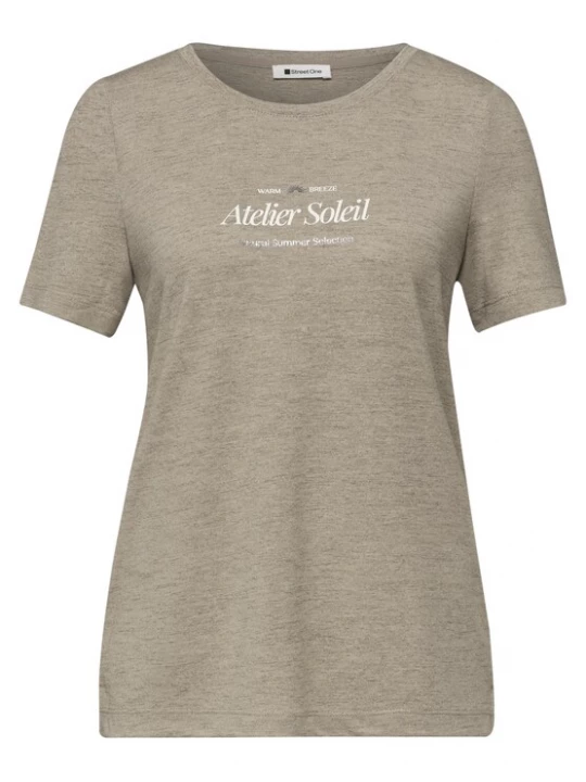Foto van product STREET ONE Shirt beige gemêleerd / wit