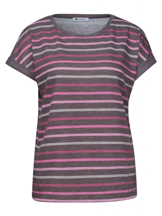 Foto van product STREET ONE Shirt bruin gemêleerd / sering / rosa / lichtroze