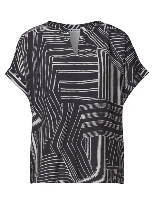 Foto van product STREET ONE Shirt donkerblauw / wit