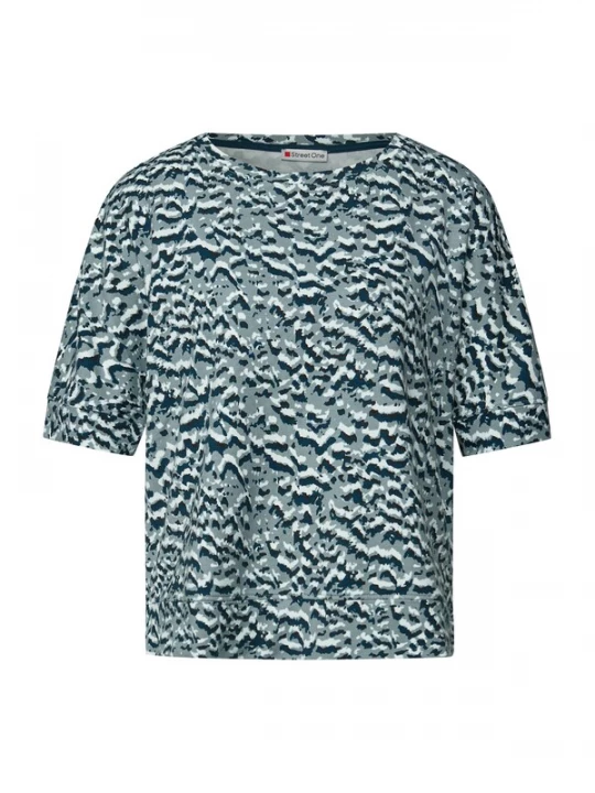 Foto van product STREET ONE Shirt navy / smoky blue / wit
