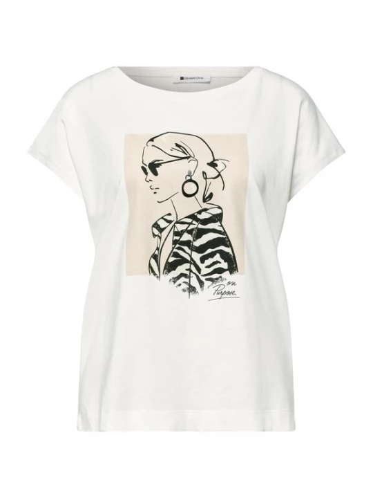 Foto van product STREET ONE Shirt nude / zwart / offwhite