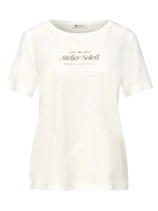 Foto van product STREET ONE Shirt olijfgroen / offwhite