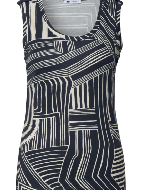Foto van product STREET ONE Top crème / donkerblauw
