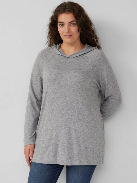 Foto van product Stretch jersey longsleeve met capuchon s.Oliver grijs