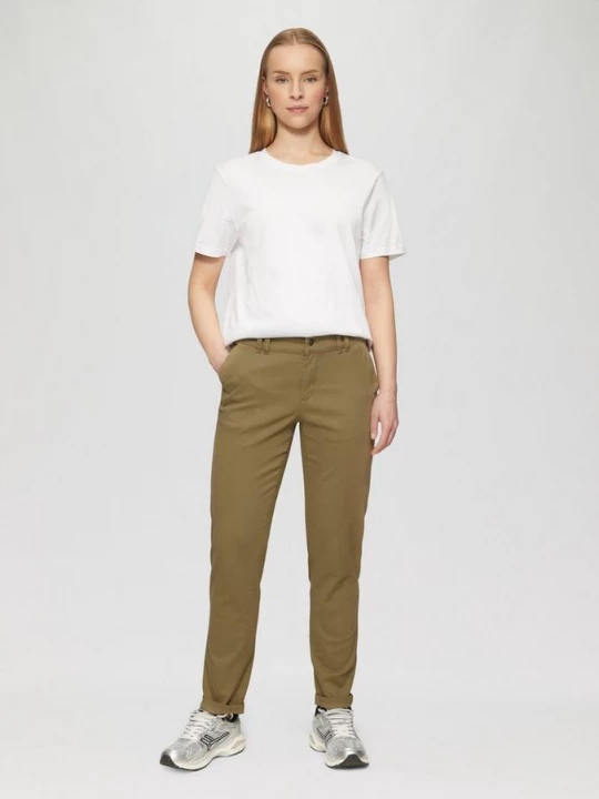 Foto van product Stretchkatoenen chino's QS olijfgroen