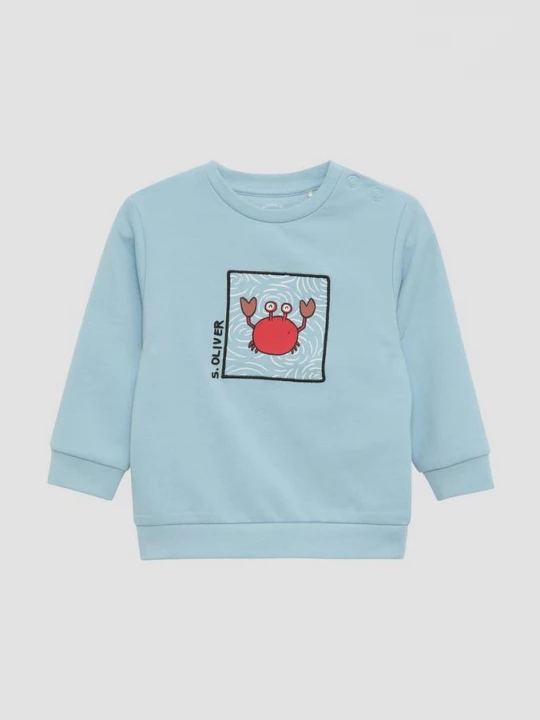 Foto van product Stretchkatoenen sweatshirt met print op de voorkant s.Oliver blauw
