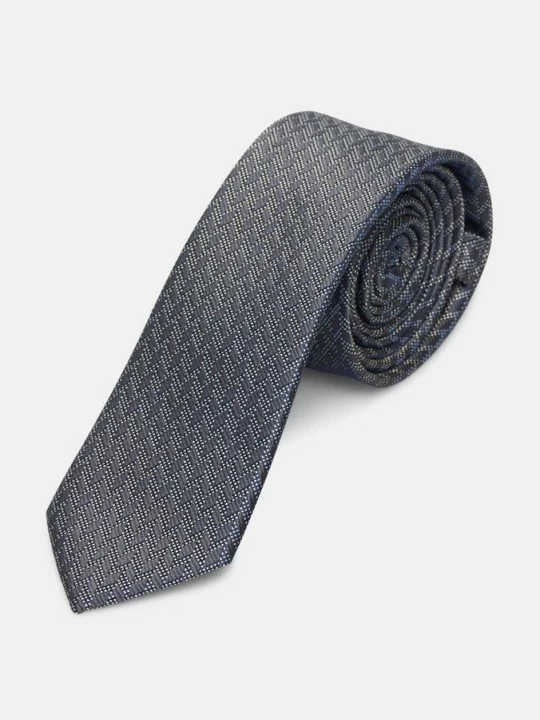 Foto van product Stropdas van jacquard met zijde s.Oliver blauw