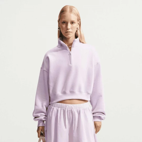 Foto van product Studio Fleece Medium Weight Oversized 1 / 4-Zip Cropped Top Nike