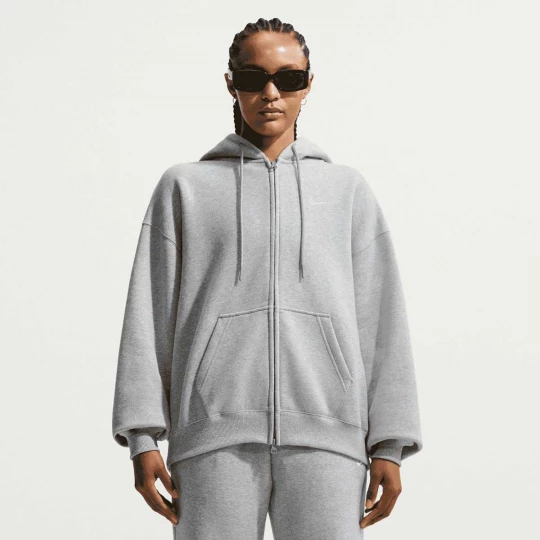 Foto van product Studio Fleece Medium Weight Oversized Full-Zip Hoodie Nike grijs