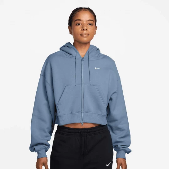 Foto van product Studio Fleece Oversized Crop Full Zip Hoodie Nike blauw
