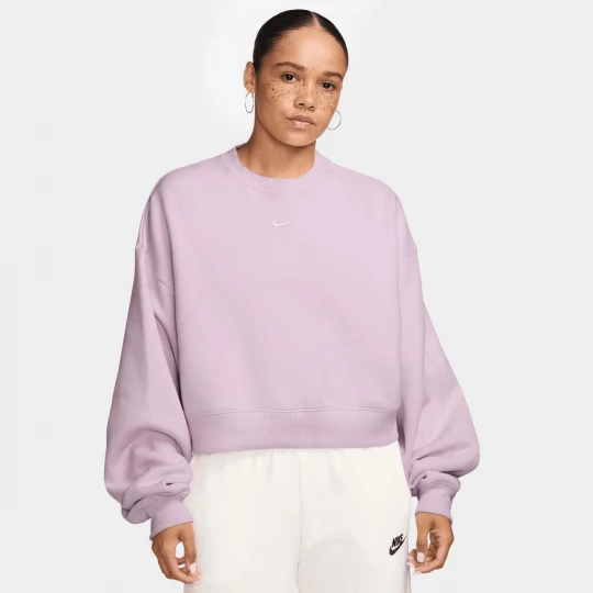 Foto van product Studio Fleece Oversized Cropped Crew Nike lichtroze
