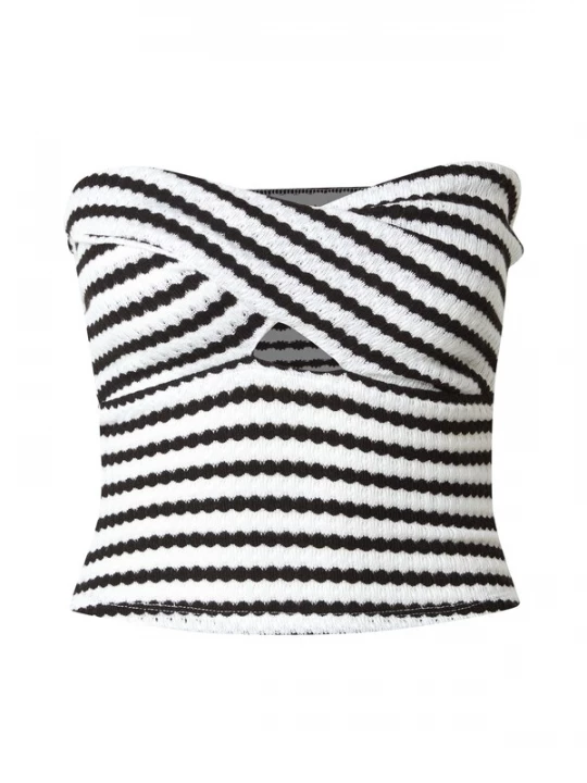 Foto van product studioselect Gebreide top 'Linn' zwart / wit