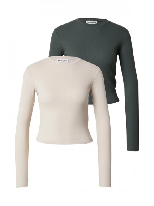 Foto van product studioselect Shirt 'Betty' beige / donkergroen