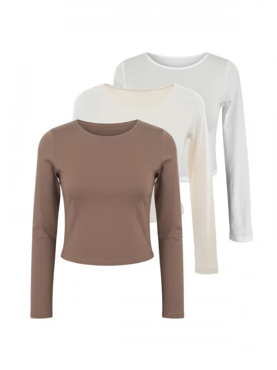 Foto van product studioselect Shirt 'Blanca' ecru / bruin / natuurwit