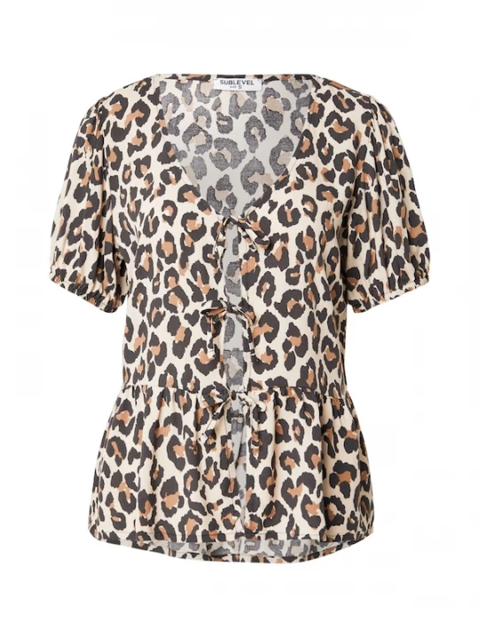 Foto van product Sublevel Blouse bruin / lichtbruin / zwart