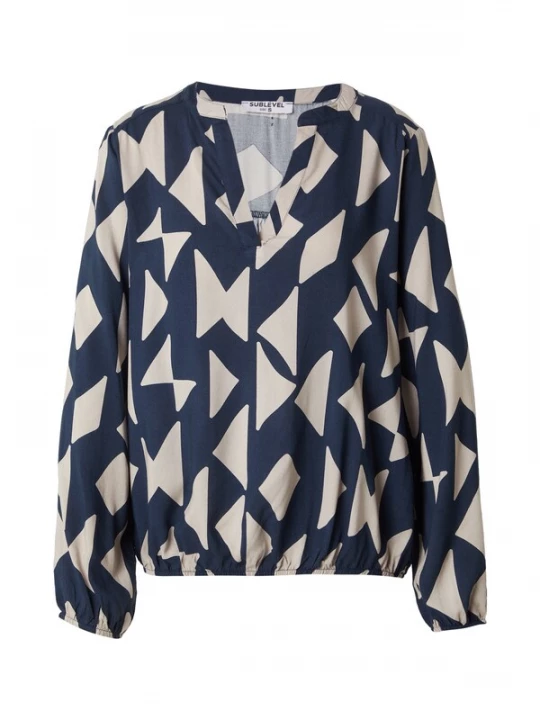 Foto van product Sublevel Blouse lichtbeige / donkerblauw