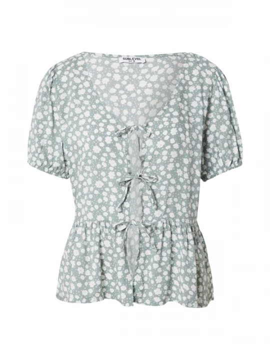 Foto van product Sublevel Blouse pastelgroen / rood / wit