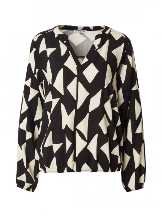 Foto van product Sublevel Blouse zwart / natuurwit