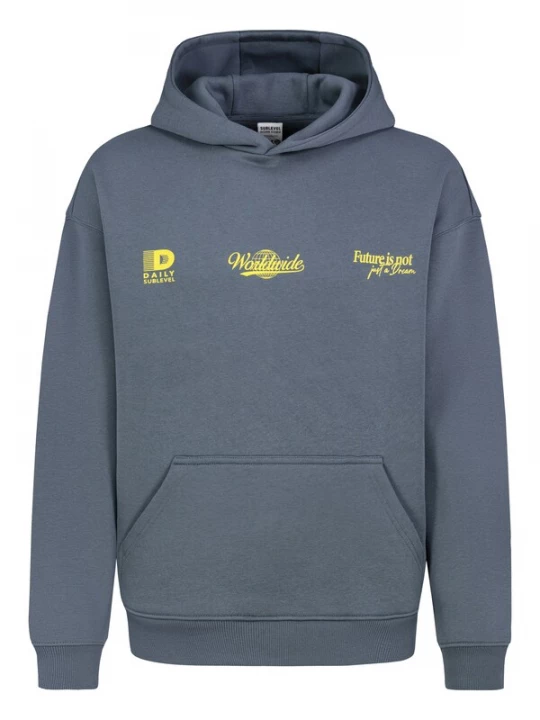 Foto van product Sublevel Sweatshirt duifblauw / geel
