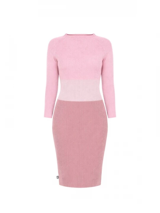 Foto van product Süel knitwear Gebreide jurk 'Amanda Stripe' rosa