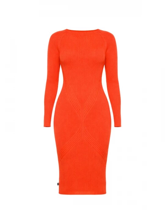 Foto van product Süel knitwear Gebreide jurk 'Gabi' oranjerood
