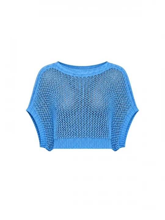 Foto van product Süel knitwear Gebreide top 'Birthday' hemelsblauw