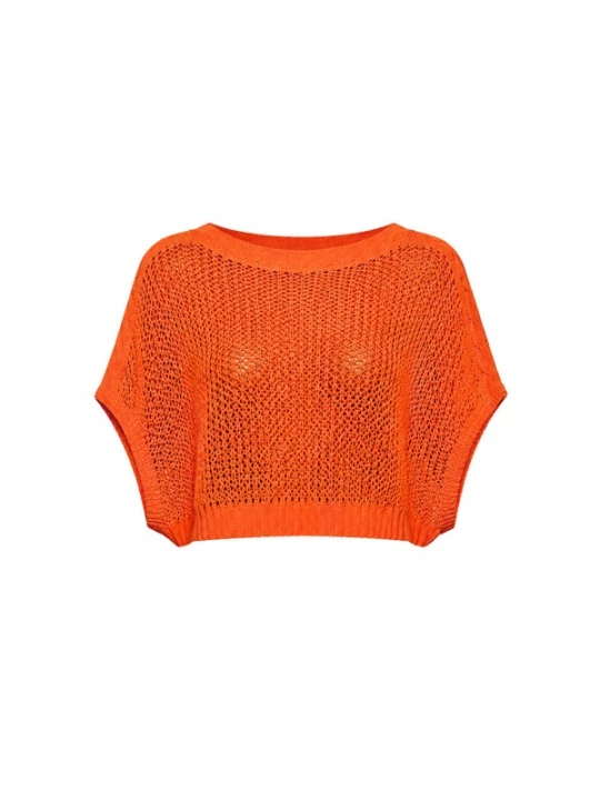 Foto van product Süel knitwear Gebreide top 'Birthday' neonoranje