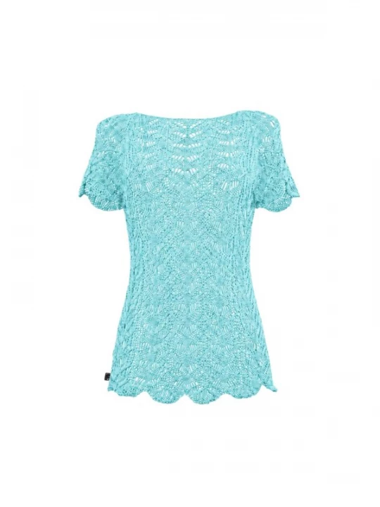 Foto van product Süel knitwear Gebreide top 'Twin Lace' aqua