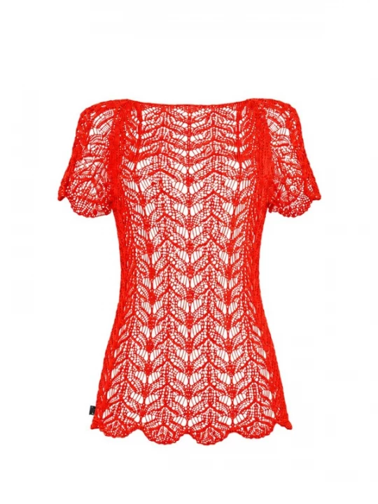 Foto van product Süel knitwear Gebreide top 'Twin Lace' kreeft