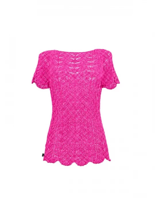 Foto van product Süel knitwear Gebreide top 'Twin Lace' lichtroze