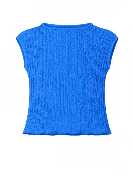 Foto van product Süel knitwear Gebreide top 'Wrinkled Texture' azuur